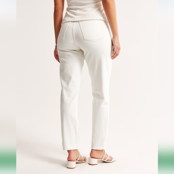 Abercrombie and Fitch jean women off-white mom high rise curve 22S casual Y2k - Picture 9 of 9